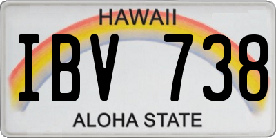 HI license plate IBV738