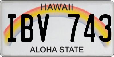 HI license plate IBV743