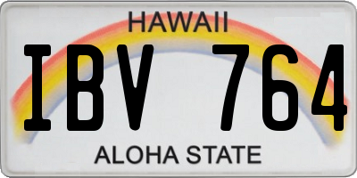 HI license plate IBV764