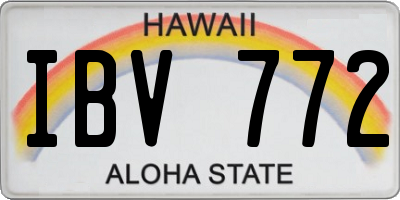 HI license plate IBV772