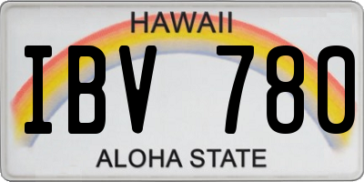 HI license plate IBV780