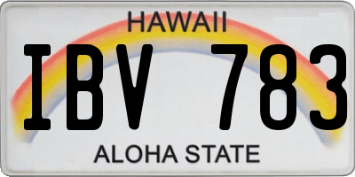 HI license plate IBV783