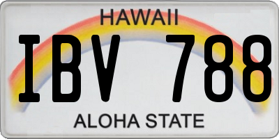 HI license plate IBV788