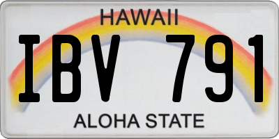 HI license plate IBV791