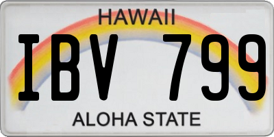 HI license plate IBV799