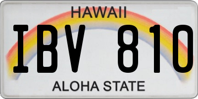 HI license plate IBV810