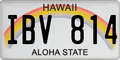HI license plate IBV814