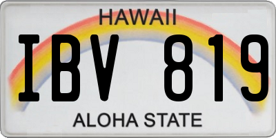 HI license plate IBV819