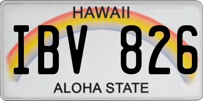 HI license plate IBV826