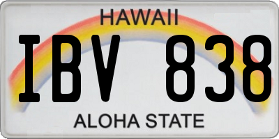 HI license plate IBV838
