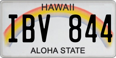 HI license plate IBV844