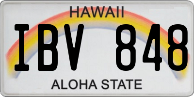 HI license plate IBV848