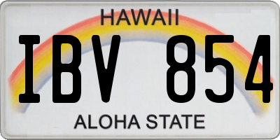 HI license plate IBV854