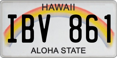HI license plate IBV861
