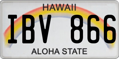 HI license plate IBV866