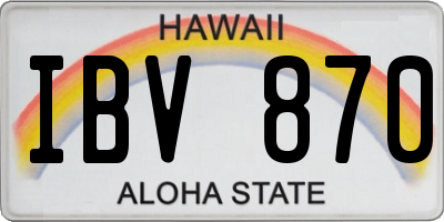 HI license plate IBV870