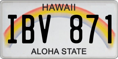 HI license plate IBV871