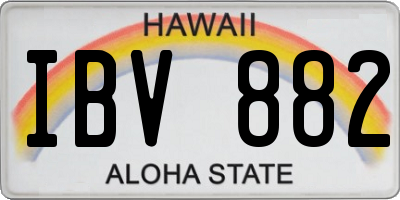 HI license plate IBV882