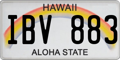 HI license plate IBV883