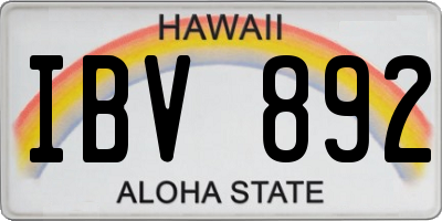 HI license plate IBV892
