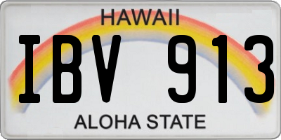 HI license plate IBV913