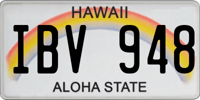 HI license plate IBV948