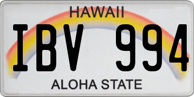 HI license plate IBV994
