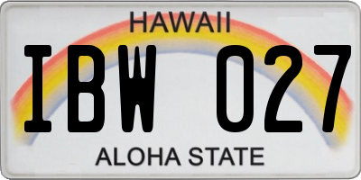 HI license plate IBW027