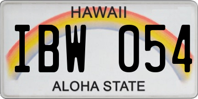 HI license plate IBW054