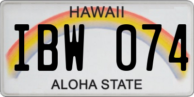 HI license plate IBW074