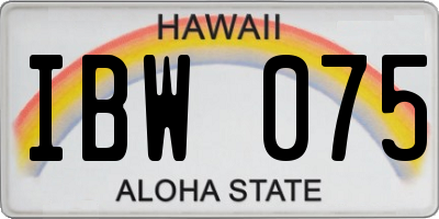 HI license plate IBW075