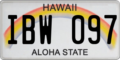 HI license plate IBW097