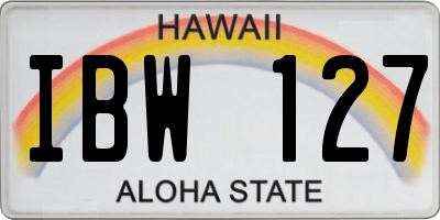 HI license plate IBW127