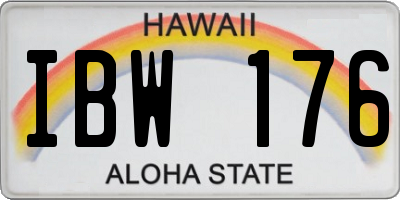 HI license plate IBW176