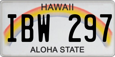 HI license plate IBW297