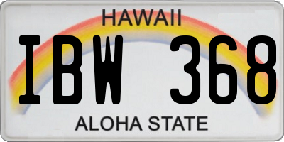 HI license plate IBW368