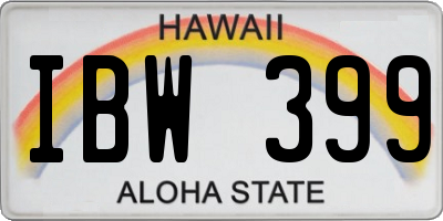 HI license plate IBW399