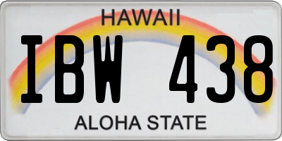 HI license plate IBW438