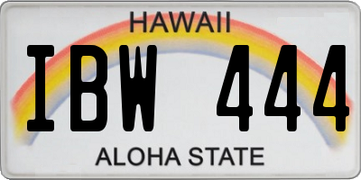 HI license plate IBW444