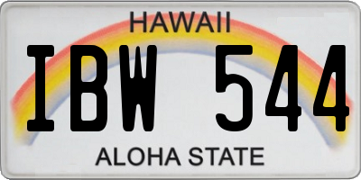 HI license plate IBW544