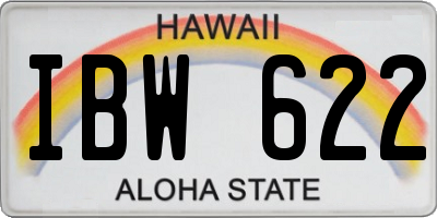 HI license plate IBW622