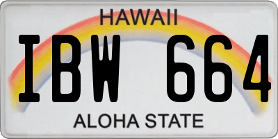 HI license plate IBW664