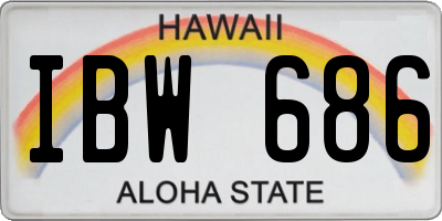 HI license plate IBW686