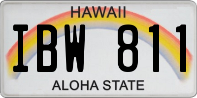 HI license plate IBW811