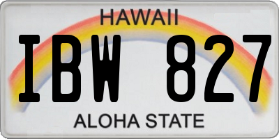 HI license plate IBW827