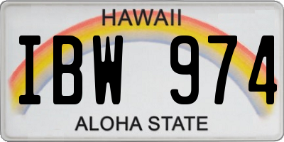 HI license plate IBW974
