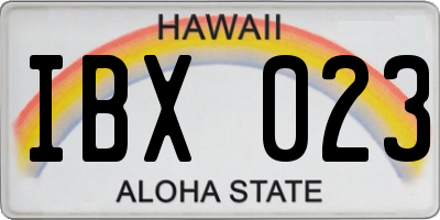 HI license plate IBX023
