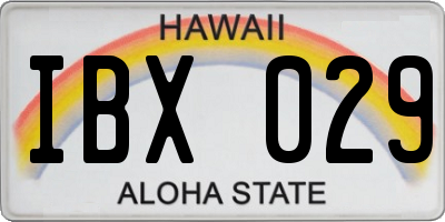 HI license plate IBX029