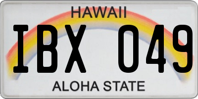 HI license plate IBX049