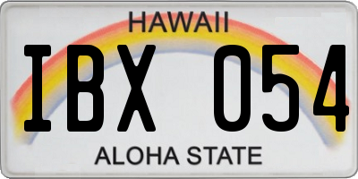 HI license plate IBX054
